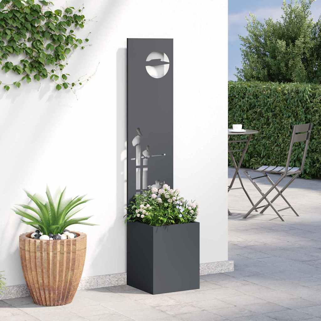 Blumentopf mit dekorativem Paneel Anthrazit 32 x 140 cm