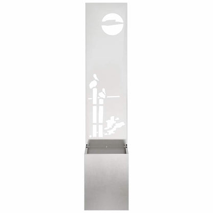 Blumentopf mit dekorativem Paneel Silber 32 x 140 cm Edelstahl
