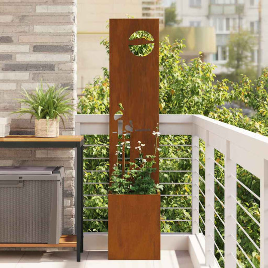Blumentopf mit dekorativem Paneel Rostig 32 x 140 cm