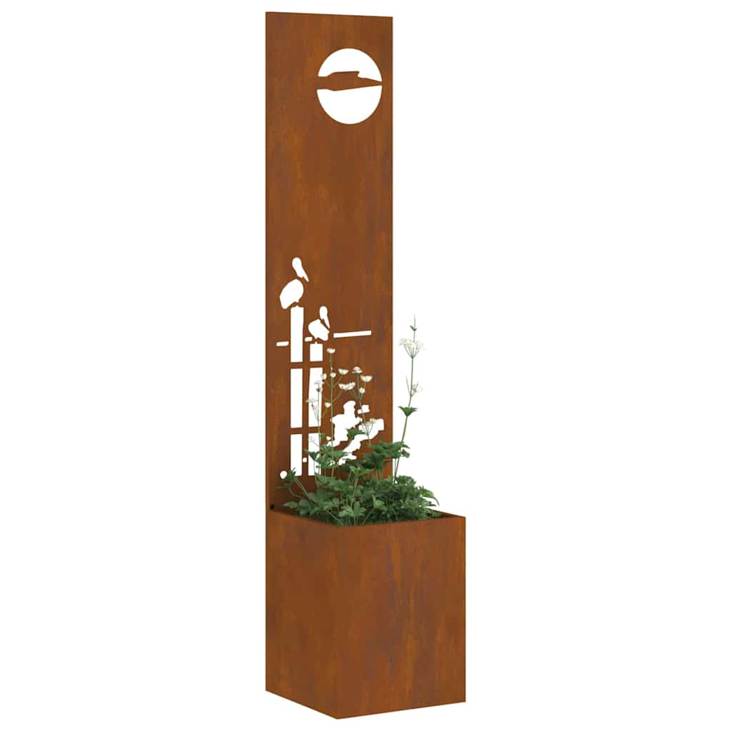 Blumentopf mit dekorativem Paneel Rostig 32 x 140 cm