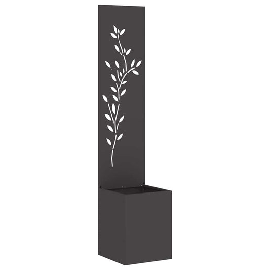 Garten Sichtschutz-Leinwand Floral Schwarz 32 x 140 cm