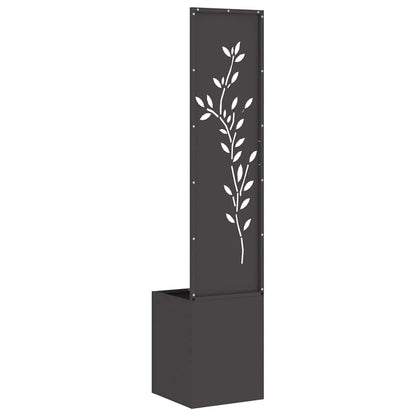 Garten Sichtschutz-Leinwand Floral Schwarz 32 x 140 cm