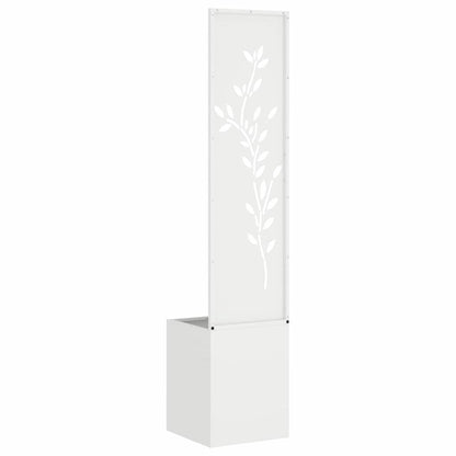 Garten Sichtschutz-Leinwand Floral Weiß 32 x 140 cm