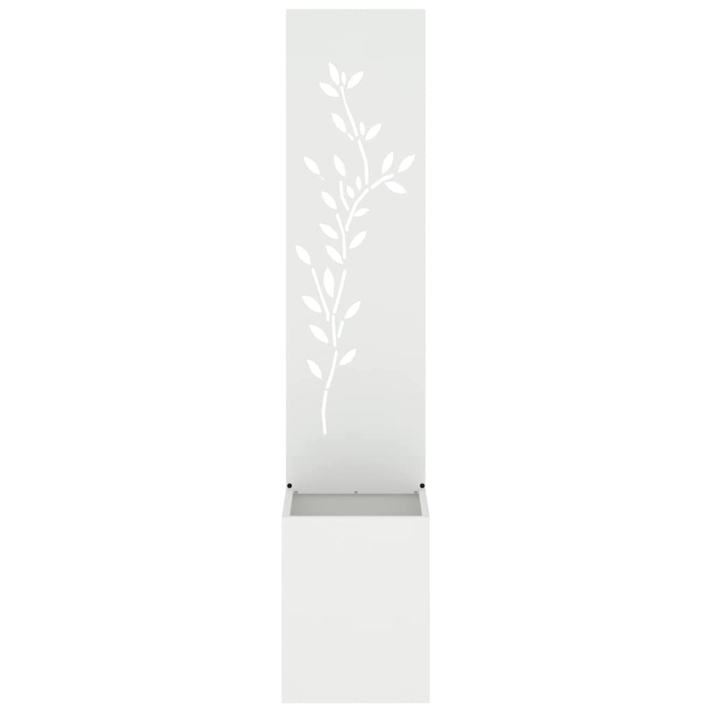 Garten Sichtschutz-Leinwand Floral Weiß 32 x 140 cm
