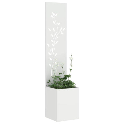 Garten Sichtschutz-Leinwand Floral Weiß 32 x 140 cm