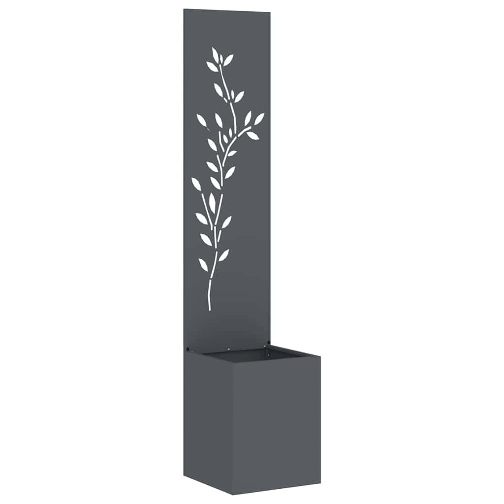 Garten Sichtschutz-Leinwand Floral Anthrazit 32 x 140 cm