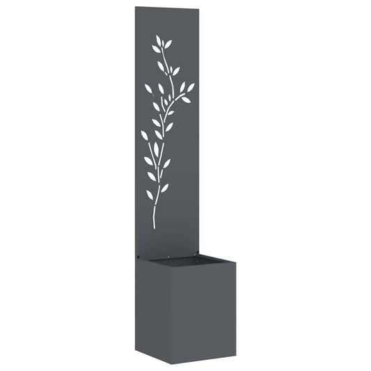 Garten Sichtschutz-Leinwand Floral Anthrazit 32 x 140 cm