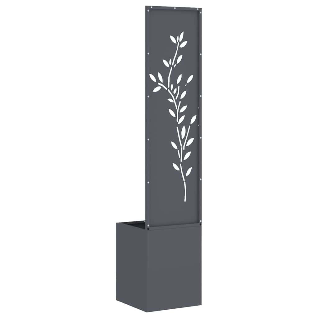 Garten Sichtschutz-Leinwand Floral Anthrazit 32 x 140 cm