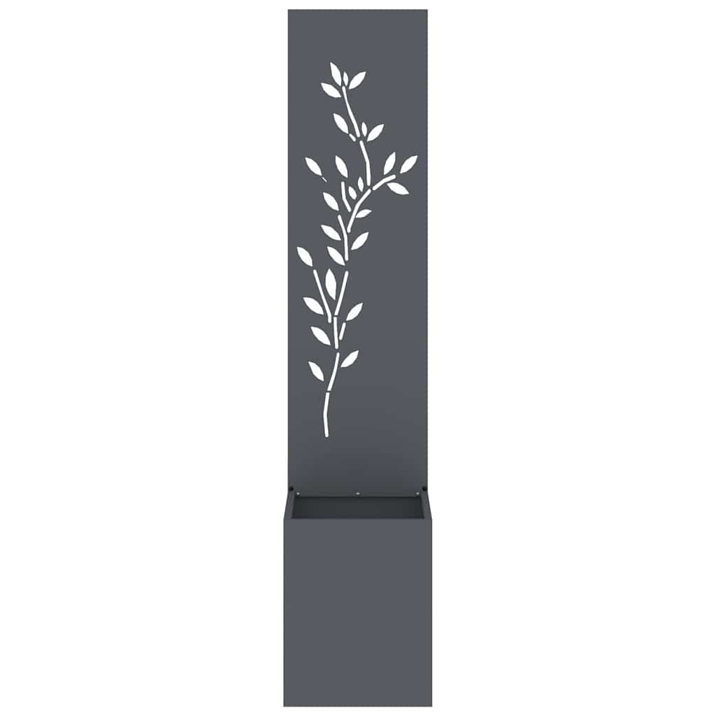 Garten Sichtschutz-Leinwand Floral Anthrazit 32 x 140 cm