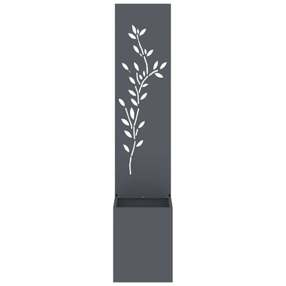 Garten Sichtschutz-Leinwand Floral Anthrazit 32 x 140 cm