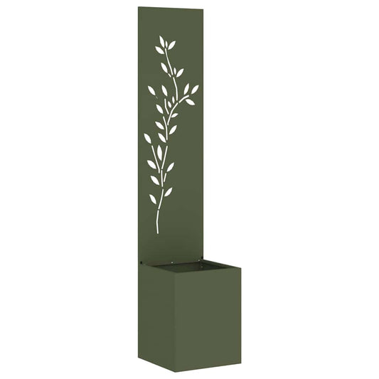 Garten Sichtschutz-Leinwand Floral Olivgrün 32 x 140 cm