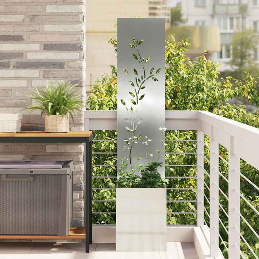 Garten Sichtschutz-Leinwand Silber 32 x 140 cm Verzinkter Stahl