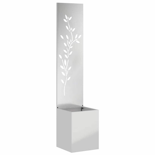 Garten Sichtschutz-Leinwand Silber 32 x 140 cm Verzinkter Stahl