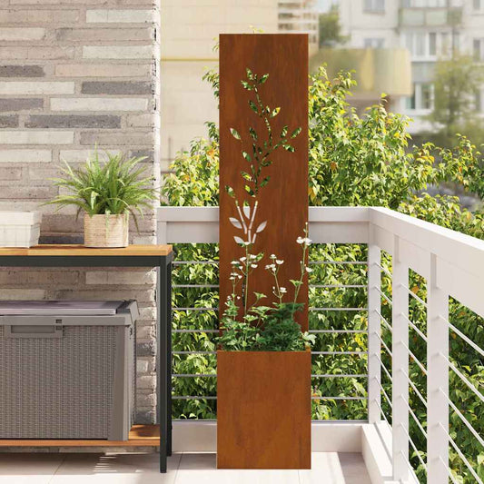 Garten Sichtschutz-Leinwand Rostig 32 x 140 cm Wetterfeststahl