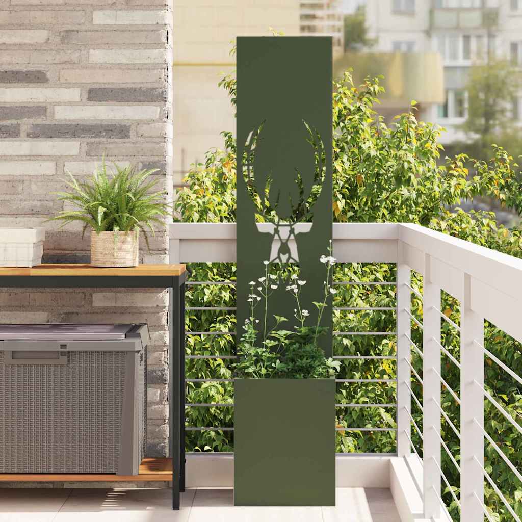 Garten Sichtschutz-Leinwand Tiermuster Olivgrün 32 x 140 cm