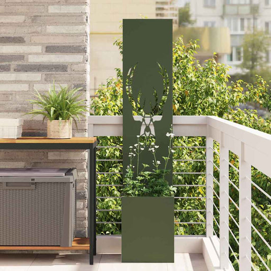 Garten Sichtschutz-Leinwand Tiermuster Olivgrün 32 x 140 cm