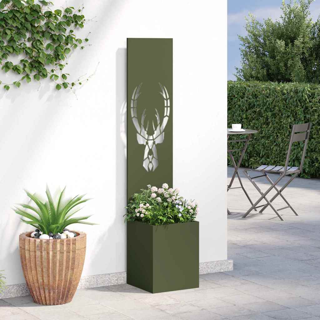 Garten Sichtschutz-Leinwand Tiermuster Olivgrün 32 x 140 cm