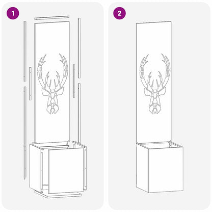 Garten Sichtschutz-Leinwand Silber 32 x 140 cm Verzinkter Stahl