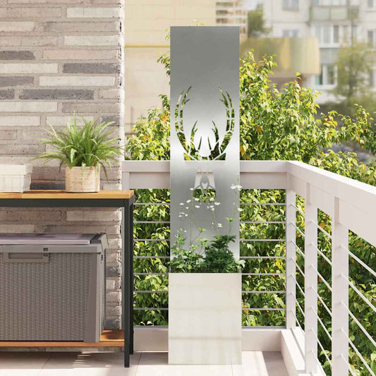 Garten Sichtschutz-Leinwand Silber 32 x 140 cm Verzinkter Stahl