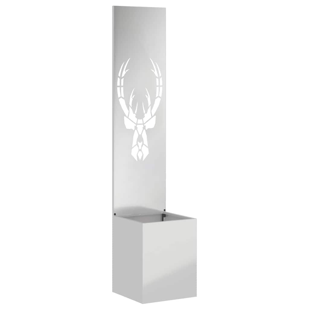 Garten Sichtschutz-Leinwand Silber 32 x 140 cm Verzinkter Stahl