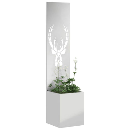 Garten Sichtschutz-Leinwand Silber 32 x 140 cm Verzinkter Stahl