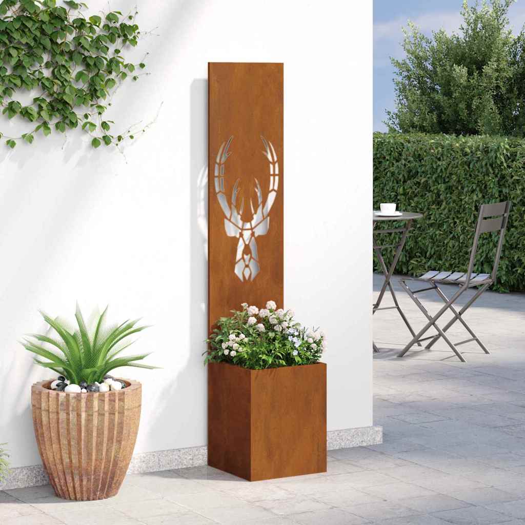 Blumentopf mit dekorativem Paneel Rostig 32 x 140 cm