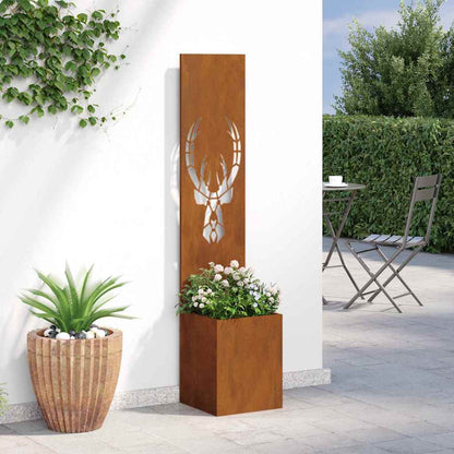 Blumentopf mit dekorativem Paneel Rostig 32 x 140 cm