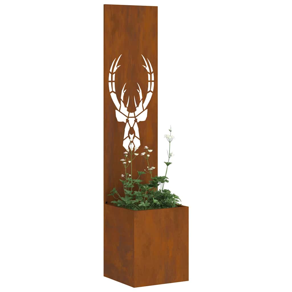 Blumentopf mit dekorativem Paneel Rostig 32 x 140 cm