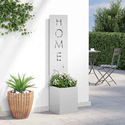 Garten Sichtschutz-Leinwand Silber 32 x 140 cm Verzinkter Stahl