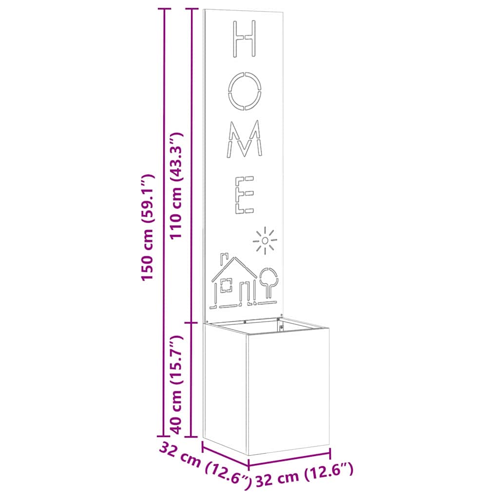 Garten Sichtschutz-Leinwand Silber 32 x 140 cm Verzinkter Stahl