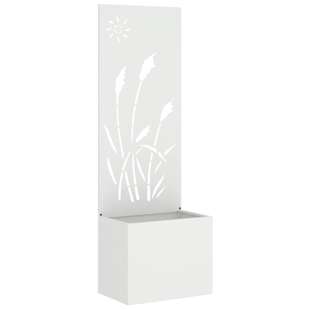 Blumentopf mit dekorativem Paneel Weiß 50 x 140 cm