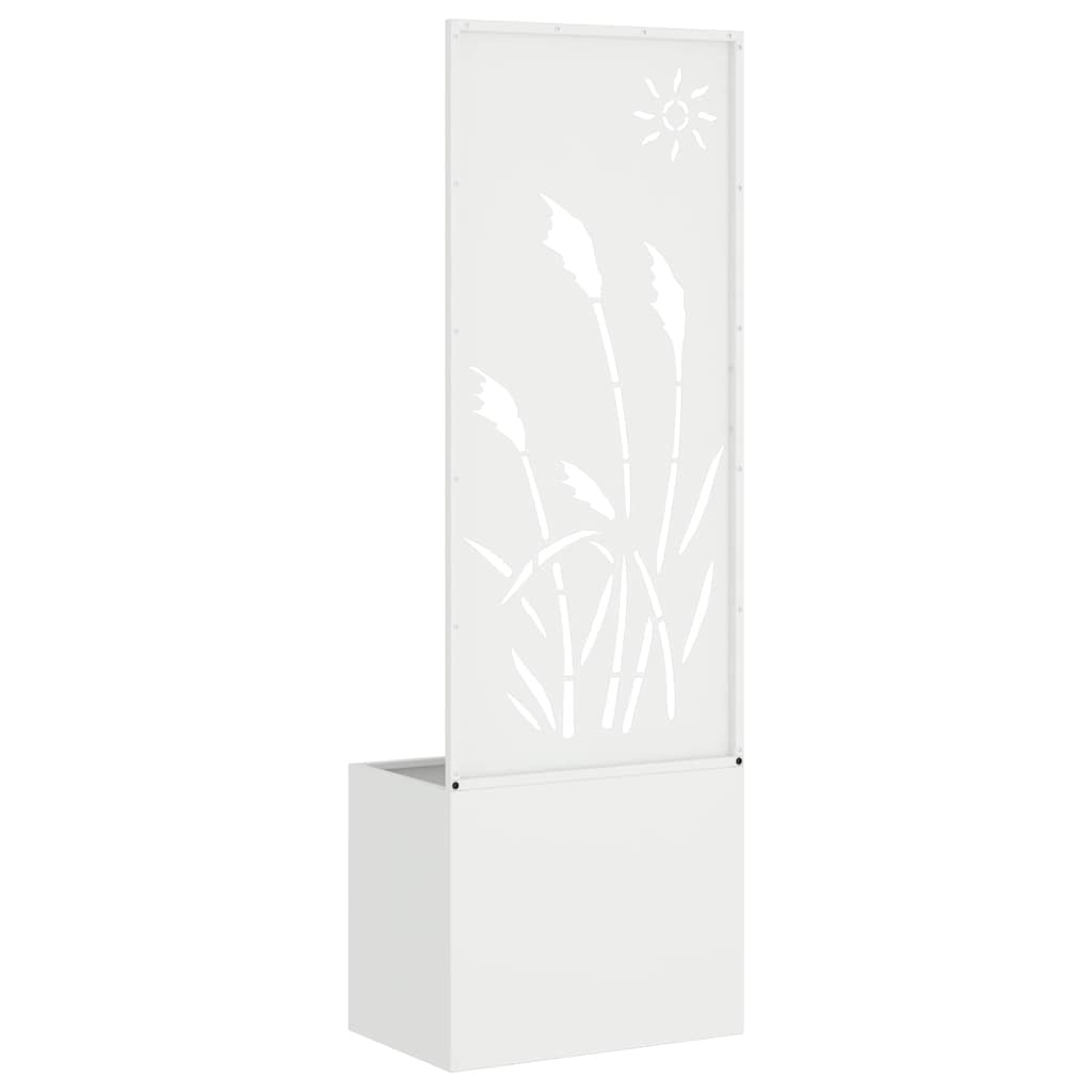 Blumentopf mit dekorativem Paneel Weiß 50 x 140 cm