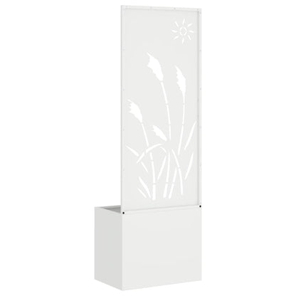 Blumentopf mit dekorativem Paneel Weiß 50 x 140 cm