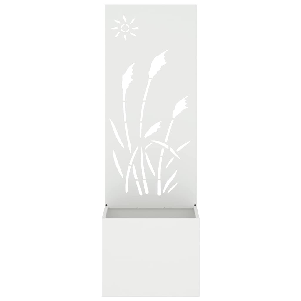 Blumentopf mit dekorativem Paneel Weiß 50 x 140 cm