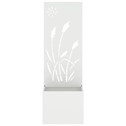 Blumentopf mit dekorativem Paneel Weiß 50 x 140 cm