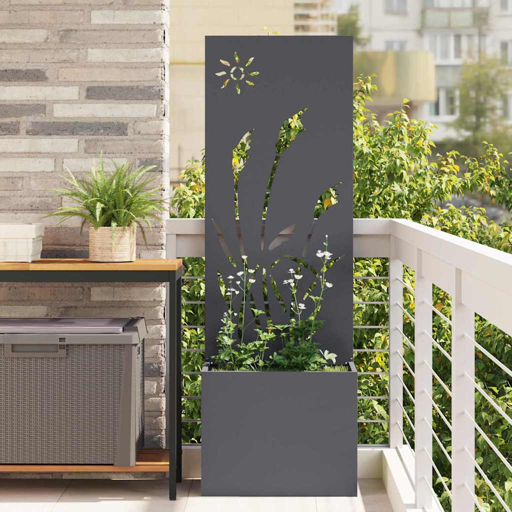 Blumentopf mit dekorativem Paneel Anthrazit 50 x 140 cm