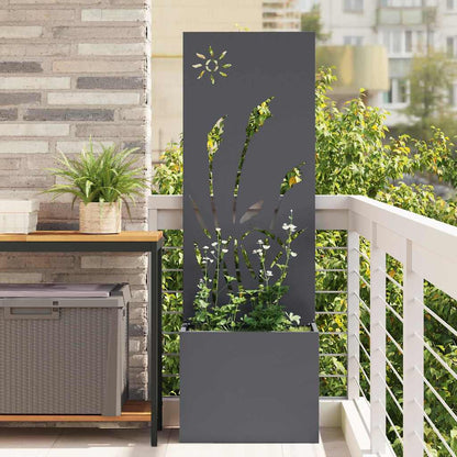 Blumentopf mit dekorativem Paneel Anthrazit 50 x 140 cm