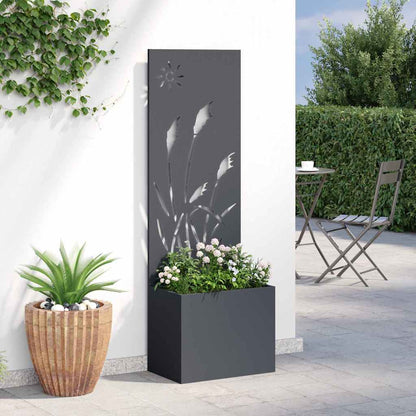 Blumentopf mit dekorativem Paneel Anthrazit 50 x 140 cm