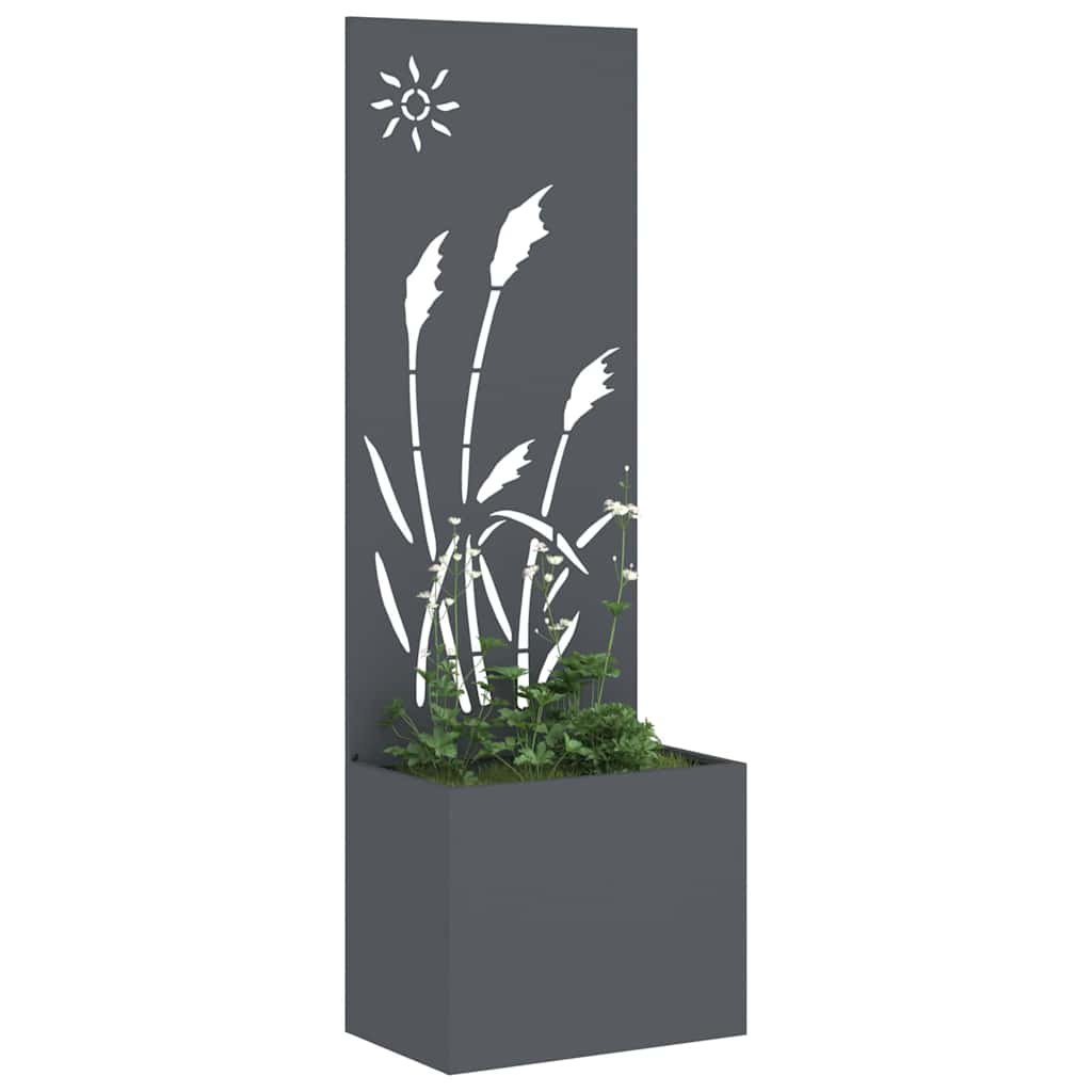 Blumentopf mit dekorativem Paneel Anthrazit 50 x 140 cm