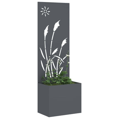 Blumentopf mit dekorativem Paneel Anthrazit 50 x 140 cm