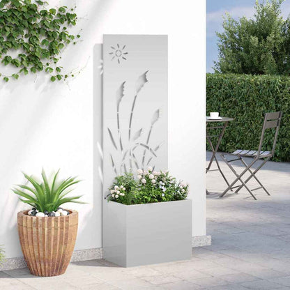 Garten Sichtschutz-Leinwand Silber 50 x 140 cm Verzinkter Stahl