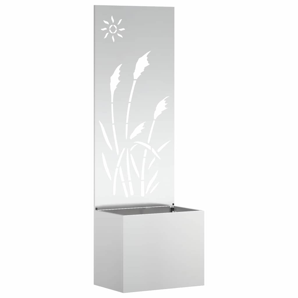 Blumentopf mit dekorativem Paneel Silber 50 x 140 cm
