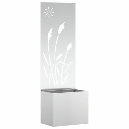Blumentopf mit dekorativem Paneel Silber 50 x 140 cm