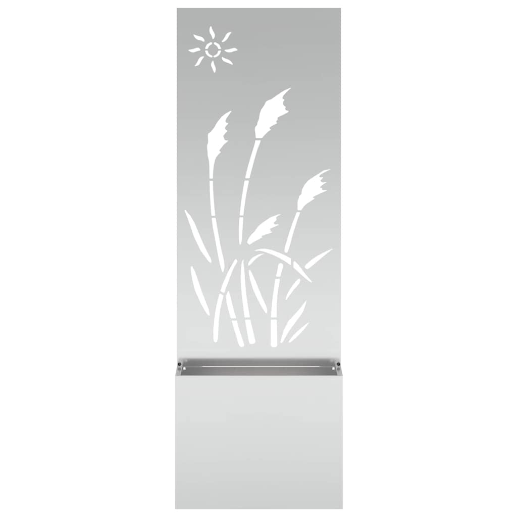 Blumentopf mit dekorativem Paneel Silber 50 x 140 cm