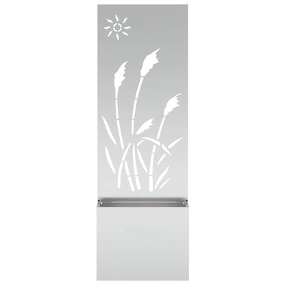 Blumentopf mit dekorativem Paneel Silber 50 x 140 cm