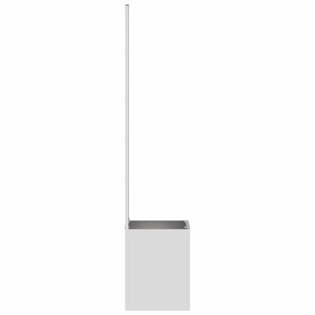 Blumentopf mit dekorativem Paneel Silber 50 x 140 cm