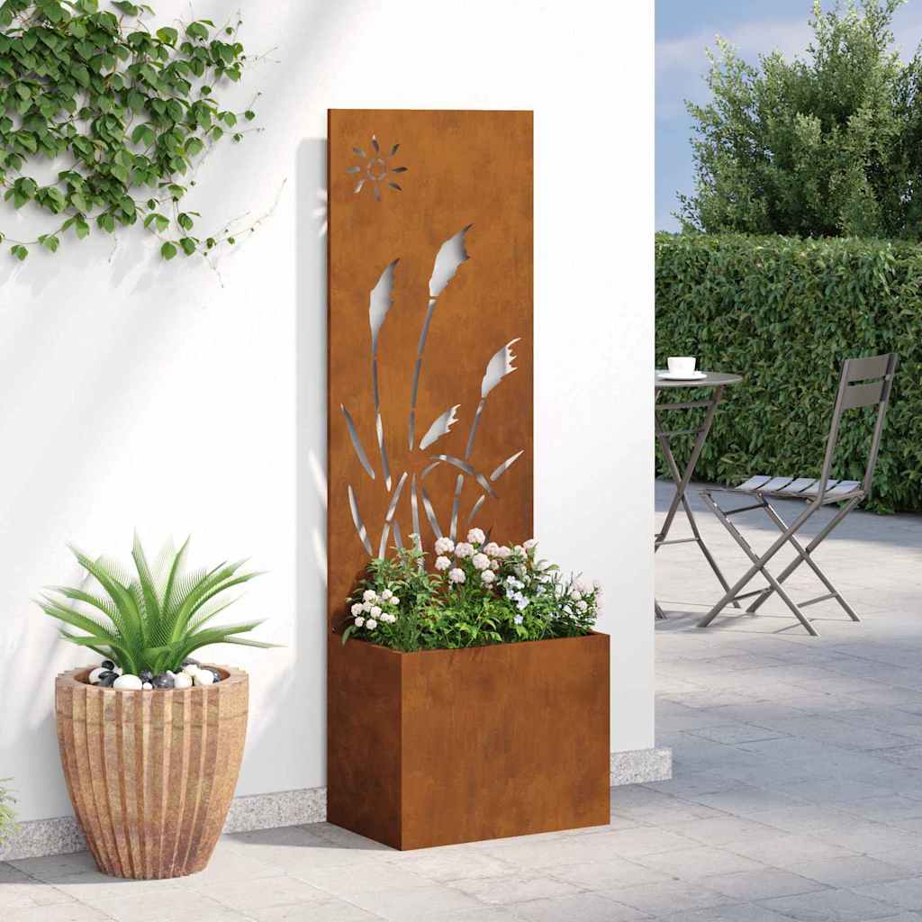 Blumentopf mit dekorativem Paneel Rostig 50 x 140 cm