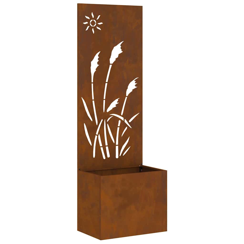 Blumentopf mit dekorativem Paneel Rostig 50 x 140 cm
