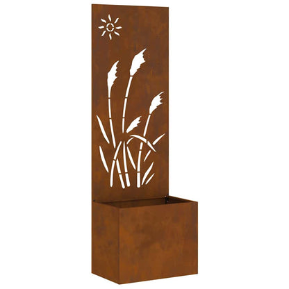 Blumentopf mit dekorativem Paneel Rostig 50 x 140 cm