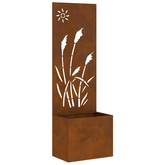 Blumentopf mit dekorativem Paneel Rostig 50 x 140 cm
